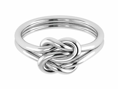 #ad 935 Argentium Silver Forever Love Double Knot amp; Shank Unisex Couple Ring $139.67