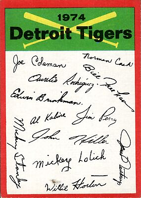 #ad 1974 Topps #NNO Detroit Tigers CL EX MT $1.12