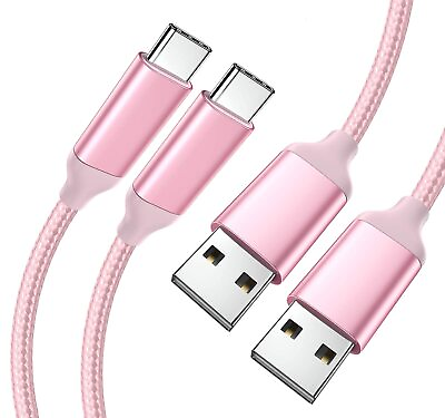 #ad 2 Pack 10FT USB Type C Charging Cable Pink Long Android Auto Cable USB A ... $20.76