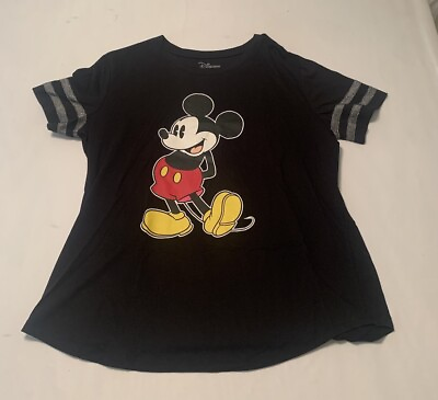 #ad Disney Womens 1X Mickey Mouse Short Sleeve T Shirt $18.00