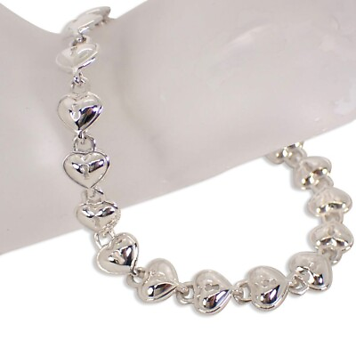 #ad Used TIFFANY Tiffany 925 Heart Lock Bracelet g249 37 $337.00