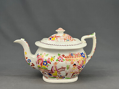 #ad Antique Georgian Hilditch amp; Son Chinoiserie London Shape Teapot c. 1820’s $295.00