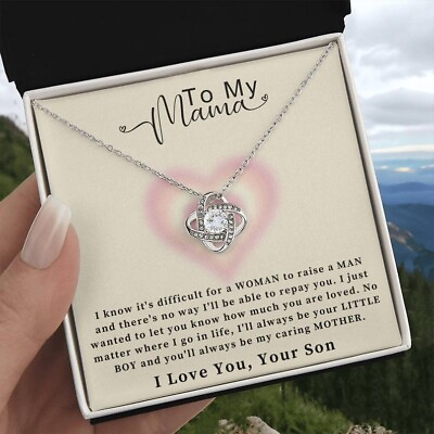 #ad Mothers Day Gifts To My Mama Necklace Mom Necklace From Son With Message Card $17.99
