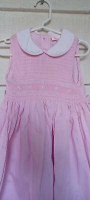 #ad Easter dress Sophie Dess 4 Smocked Dress Toddler Girl Spring Floral Pink Roses $37.99