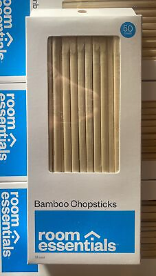 #ad 50 Pairs Single Use Bamboo Chopsticks Chinese Food Wooden Disposable Skewer Eco $9.25
