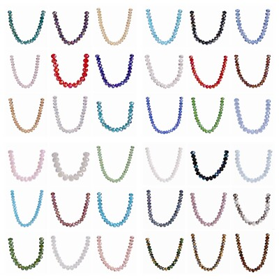 #ad 100Pcs Diy Faceted Craft Glass bead 8x6mm Loose beads Rondelle Spacer Crystal $3.79