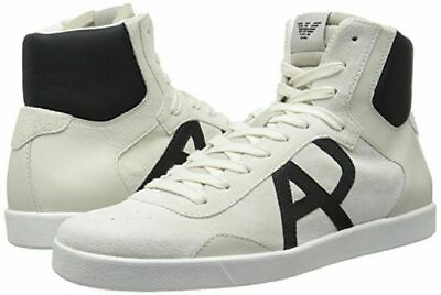 #ad Armani Jeans Men#x27;s Classic AJ Logo High Top Sneakers Boots US 8 EU 41 $119.99