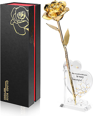 #ad Gold Dipped Rose Real 24K Gold Rose Genuine One of a Kind Rose Hand Dipped in 2 $113.99