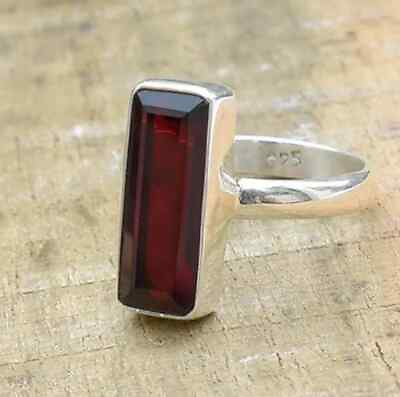 #ad Mozambique Garnet Gemstone 925 Sterling Silver Handmade Ring All Size W 94 $16.86