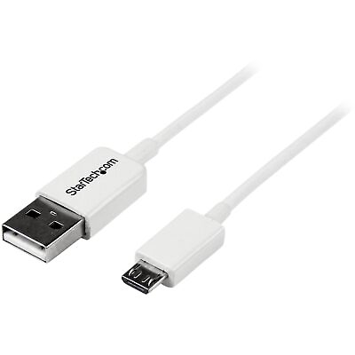 #ad StarTech.com 0.5m White Micro USB Cable Cord A to Micro B Micro USB Charging $12.12
