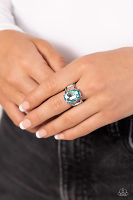 #ad Paparazzi: Prismatically Pronged Blue Ring $5.99