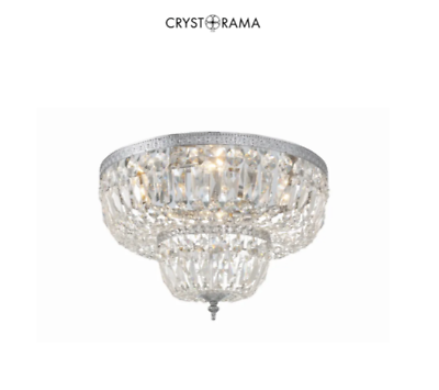 #ad Crystorama 718 CH CL SAQ 4 Light Clear Spectra Chrome Ceiling Mount*READ* $899.99