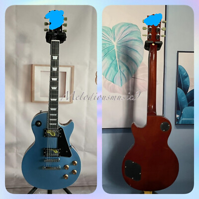 #ad Custom Blue Solid Electric Guitar Black Fretboard Mahogany Body Chrome Hardware $269.00