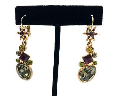 #ad Kirks Folly Vintage Multi Color Star Crystal Earrings $61.28