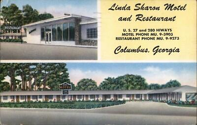 #ad 1959 ColumbusGA Linda Sharon Motel and Restaurant Muscogee County Georgia $9.99