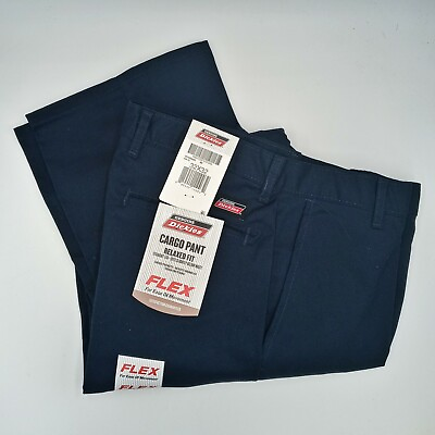 #ad Dickies Navy Blue Flex Relaxed Fit Cargo Pants 32quot; X 32quot; $18.95