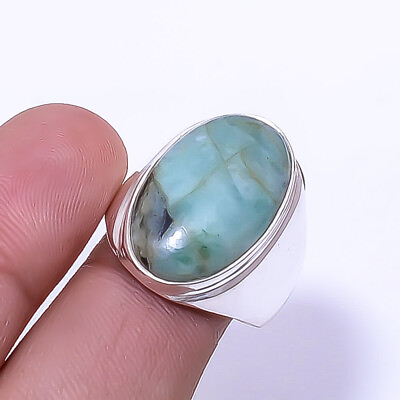 #ad Emerald Sakota Mines Gemstone Lab Created 925 Sterling Silver Ring S.9.5 R29 $20.83