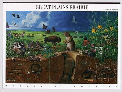 #ad Five Sheets x 10 = 50 Nature of America: PLAINS PRAIRIE 34¢ US Stamps USA # 3506 $20.00
