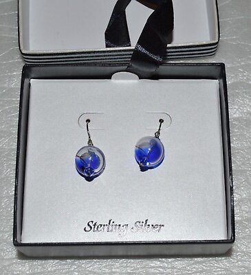 #ad CBC Blue amp; Clear Glass Earrings #jewelry #fashion #earrings $6.94