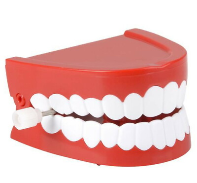 #ad Wind Up Chattering Teeth Novelty Fun Gag Gift SUPER Fast Ship DENTURES $3.69