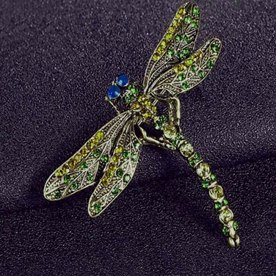 #ad Women Brooch Vintage Retro Crystal Dragonfly Pin Insects Accessory Jewelry 153AU AU $3.10