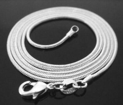 #ad WOMEN amp; MEN 925 Stamped Sterling Silver 1mm SNAKE Chain Necklace 925 Italian NEW $9.99