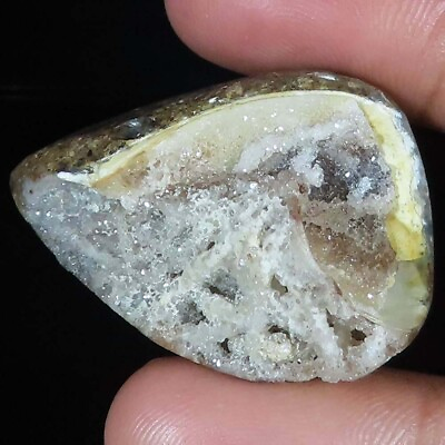 #ad 86.80 CT Fossil Snail Druzy Agate Natural Shell Gemstone 26x39x20 mm CS 318 $10.81