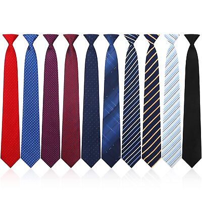 #ad SATINIOR 10 Pcs 20 Inch Clip on Ties for Men Pre Tied Uniform Easy Necktie Mi... $14.99