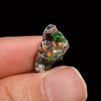 #ad opal rough natural black fire opal raw Ethiopian opal loose gemstone 3.45 Ct. $13.50