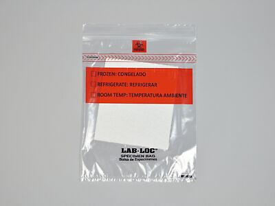 #ad 6 X 9quot; 1.75 Mil Lab Loc Specimen Bags w Removable Biohazard Symbol and Absorbent $99.99
