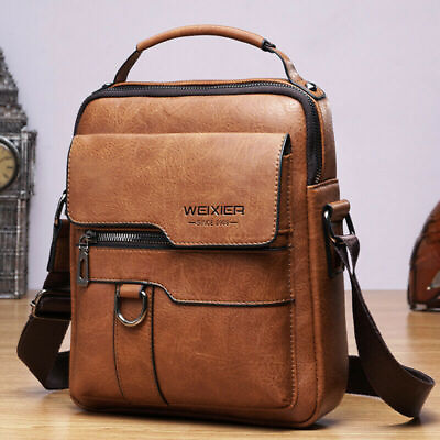 #ad Mens Leather Shoulder Bag Handbag Business Crossbody Bag Briefcase Messenger Bag $19.99