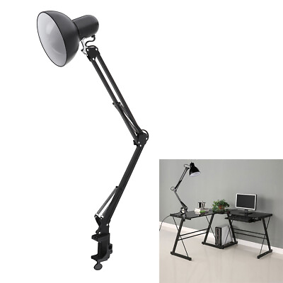 #ad Adjustable Swing Arm Table Lamp Mount Black Reading Lights for Home Office Study $29.39