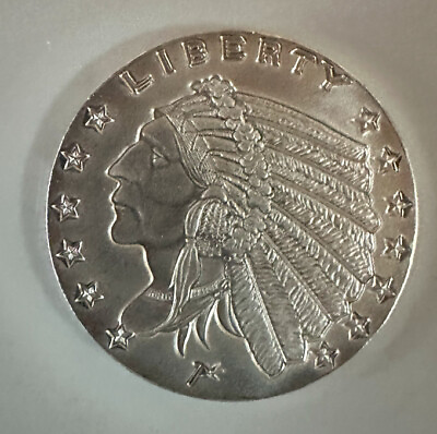 #ad 1 4 oz .999 Silver Round Incuse Indian $14.61