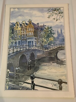 #ad Amsterdam Canal Print in Color Signed Yuri $103.75