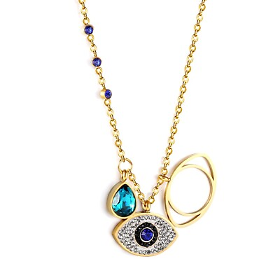 #ad Zircon Blue Eye Necklace Elegant Evil Eye Necklace Zircon Evil Eye Charm. $27.97
