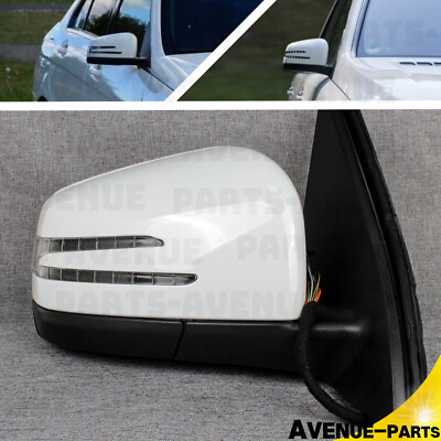 #ad 12Pins White Painted Puddle Mirror For Mercedes W166 ML350 ML450 Right Passenger $279.71