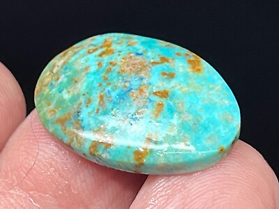 #ad 19CT 100% Natural Turquoise Mountain Spiderweb Smoky Blue Turquoise Cabochon $28.99