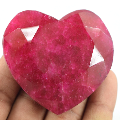 #ad 361 Ct Natural African Red Ruby Certified Loose Gemstone Heart Cut $17.59