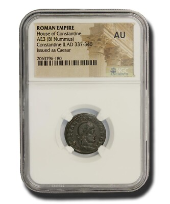#ad NGC AU Roman AE of Constantine II AD 316 340 NGC Almost Uncirculated Coin $115.49