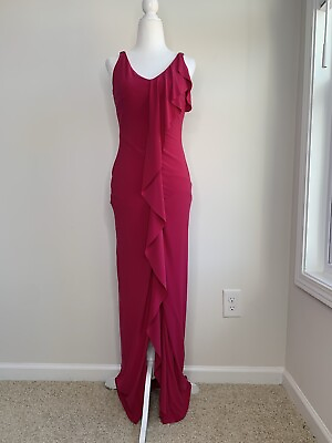 #ad New Lauren Ralph Lauren Pink Bodycon Ruffle Long Dress Elegant Sequin Sz 0 ITMS4 $149.00