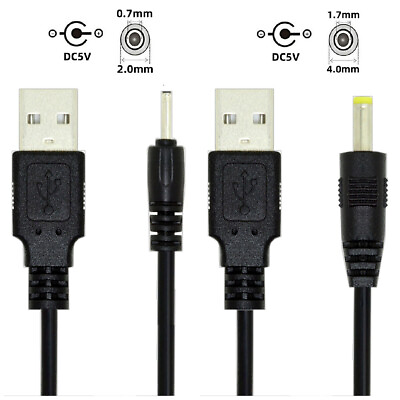 #ad Jimier USB 2.0 Type A to DC 5V 2.0x0.7mm 4.0x1.7mm Power Round Plug Cable 24AWG $5.45