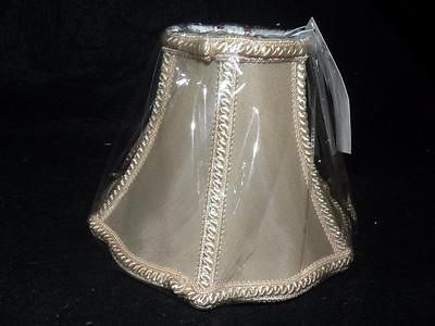#ad NEW gold FABRIC chandelier shade shades flame clip trim top bottom $20.00