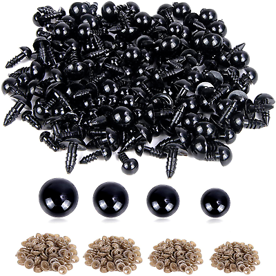 #ad 500 Pieces Black Plastic Safety Eyes With Washers for Crochet Animal Crafts NEW $10.50