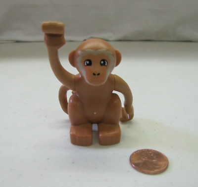 #ad Lego Duplo BROWN MONKEY Hairy Face Animal Zoo Replacement for JUNGLE $7.30
