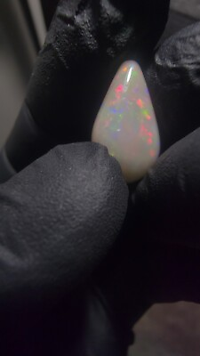 #ad Beautiful Multi Fire Rainbow Australian Opal Teardrop Cut 6 CT $480.00