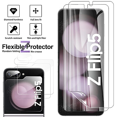 #ad For Samsung Galaxy Z Flip5 4 3 5G Soft Hydrogel Screen Protector Glass Lens Film $13.96