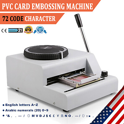 #ad Embossing Machine 72 Characters Card Embosser Printer Credit ID PVC Stamping $153.90