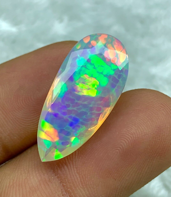 #ad 10.25ct Honeycomb Faceted Opal Snakeskin Welo Opal Ethiopian Opal 5 5 Quality $450.00