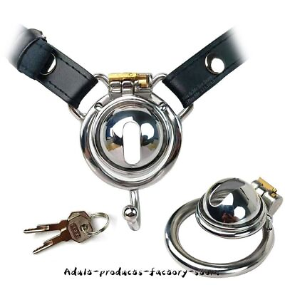 #ad Stainless Steel Male Slave Mini Chastity Device Small Cage Stealth Lock Restrain $18.66