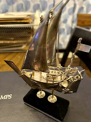 #ad Vintage 925 Sterling Silver Handmade Sailboat Ship $299.00